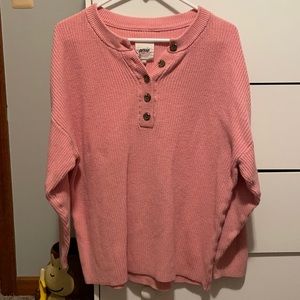 Pink aerie sweater with buttons